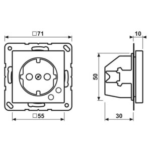 SCHUKO Steckdose, 16 A 250 V ~, Schraubklemmen, mit Funktionsanzeige, mit Überspannungsschutz, Duroplast, Serie AS, weiß, Jung A521UF