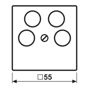 Abdeckung für 4-Loch SAT-TV-Steckdose (Ankaro), Thermoplast lackiert, Serie A, graphitschwarz matt, Jung A561-4SAT2SWM