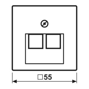 Abdeckung für IAE/UAE-Anschlussdosen 2 x 8-polig, Thermoplast, Serie AS, weiß, Jung A569-2BFPLUA