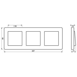 Rahmen 3fach, senkrechte und waagerechte Montage, Thermoplast, A FLOW, schwarz, Jung AF583BFSW