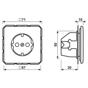 SCHUKO Steckdose, 16 A 250 V ~, integrierter erhöhter Berührungsschutz, SAFETY+, Thermoplast, Serie CD, lichtgrau, Jung CD1520BFKILG