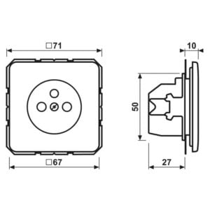 Steckdose französisch/belgisches System, 16 A 250 V ~, ohne Krallen, integrierter erhöhter Berührungsschutz, SAFETY+, Duroplast, Serie CD, alpinweiß, Jung CD1520FKIWW