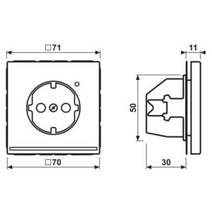 SCHUKO® Steckdose mit LED-Orientierungslicht, 16 A 250 V ~, integrierter erhöhter Berührungsschutz, SAFETY+, Thermoplast lackiert, Serie LS, anthrazit, Jung AL1520-OANLNW