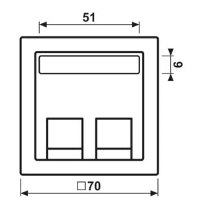 Abdeckung für Montageadapter 30° 2fach, mit Schriftfeld, Thermoplast, Serie LS, weiß, Jung LS569-30BFPL