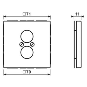 Abdeckung für 2 Kleinsteckdosen bis 18,5 mm Ø, Duroplast, Serie LS, lichtgrau, Jung LS962LG