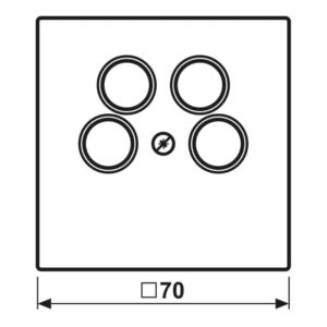 Abdeckung für 4-Loch SAT-TV-Steckdose (Ankaro), Thermoplast lackiert, Serie LS, graphitschwarz matt, Jung LS990-4SAT2SWM