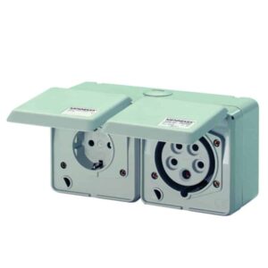 MENNEKES AP Doppelsteckdose Cepex 1xSteckdose , 1x16A 5P 400V 6h IP44 lichtgrau 4202