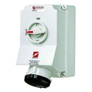 Wanddose DUO,63A4p5h600-690V,IP44, Mennekes 6580