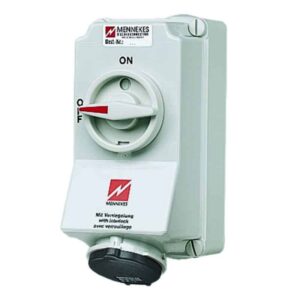 Wanddose DUO,16A7p7h500V,IP44, Mennekes 7320