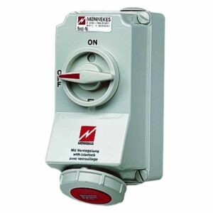 Wanddose DUO,16A7p6h400V,IP67, Mennekes 7306