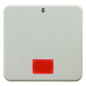 Wippe mit roter Linse und Aufdruck "0" wg Up IP44 weiß, glänzend, Berker 1558