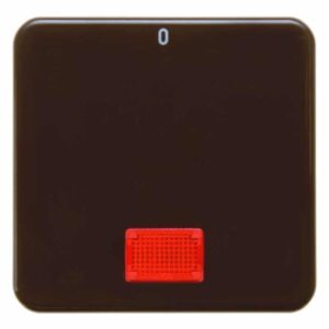 Wippe mit roter Linse und Aufdruck "0" wg Up IP44 braun, glänzend, Berker 155801