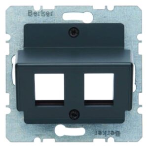 Zentralplatte für Krone Modular Jacks Zentralplattensystem anthrazit matt/samt, Berker 14641606