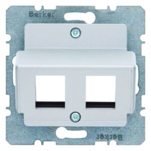 Zentralplatte für Krone Modular Jacks Zentralplattensystem alu, matt, Berker 14641404