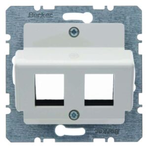 Zentralplatte für AMP Modular Jacks Zentralplattensystem weiß, glänzend, Berker 146302
