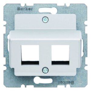 Zentralplatte für AMP Modular Jacks Zentralplattensystem alu, matt, Berker 14631404