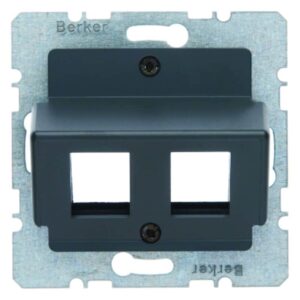 Zentralplatte für AMP Modular Jacks Zentralplattensystem anthrazit matt/samt, Berker 14631606