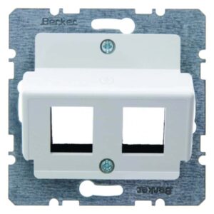 Zentralplatte für AMP Modular Jacks Zentralplattensystem polarweiß, matt/samt, Berker 14631909
