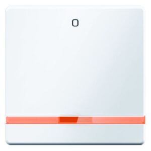 Wippe mit oranger Linse und Aufdruck "0" Berker Q.1/Q.3 polarweiß, samt, Berker 16246089