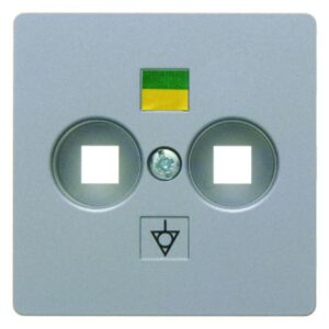 Zentralplatte für Doppel-Potenzialausgleich-Steckdose Zentralplattensystem alu,, Berker 14031404