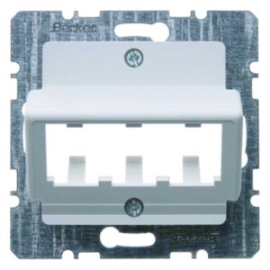 Zentralplatte für 3 MINI-COM Module Zentralplattensystem polarweiß, matt/samt, Berker 14271909