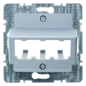 Zentralplatte für 3 MINI-COM Module Zentralplattensystem alu, matt, Berker 14271404