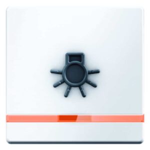 Wippe mit oranger Linse und abtastbarem Symbol Licht Berker Q.1/Q.3 pw, samt, Berker 16516049