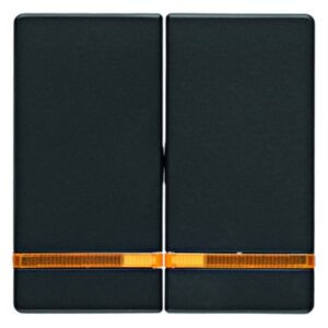 Serienwippe mit oranger Linse Berker Q.1/Q.3 anthrazit, samt, Berker 16276086