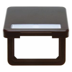 Zwischenring mit Klappdeckel und Beschriftungsfeld wg Up IP44 braun, glänzend, Berker 102251