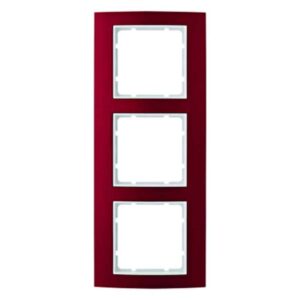 Rahmen Berker B.3 Alu, rot/polarweiß, Berker 10133022