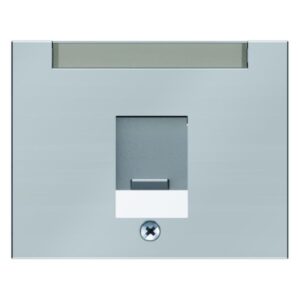 Zentralstück mit Staubschutzschieber undBeschriftungsfeld Berker K.5 edelstahl,, Berker 11707004