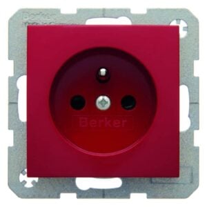 Steckdose mit Schutzkontaktstift Berker S.1/B.3/B.7 rot, glänzend, Berker 6765768962