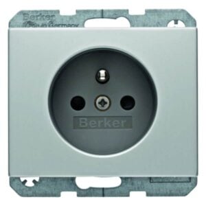 Steckdose mit Schutzkontaktstift Berker K.5 Alu, Berker 6768757003
