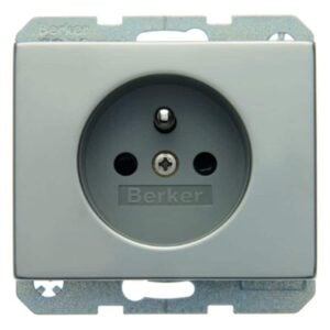 Steckdose mit Schutzkontaktstift Berker K.5 Edelstahl Rostfrei, Berker 6768757004