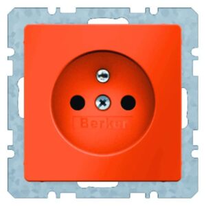 Steckdose mit Schutzkontaktstift Berker Q.1/Q.3 orange, samt, Berker 6768766014