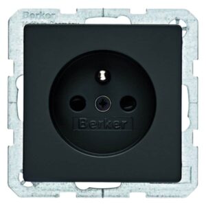 Steckdose mit Schutzkontaktstift Berker Q.1/Q.3 anthrazit, samt, Berker 6768766086