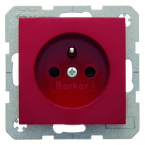 Steckdose mit Schutzkontaktstift Berker S.1/B.3/B.7 rot, glänzend, Berker 6768768962