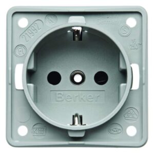 Steckdose SCHUKO erh BS ITG grau matt, Berker 941952506