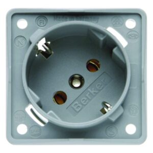 Steckdose SCHUKO 45° Integro Einsätze gr, Berker 841852526