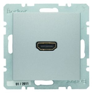 High Definition Steckdose mit 90°-Steckanschluss Berker B.7 alu, matt, Berker 3315431404