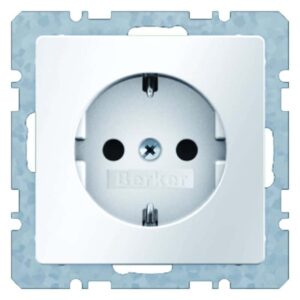 Steckdose SCHUKO Berker Q.1/Q.3 polarweiß, samt, Berker 41236089