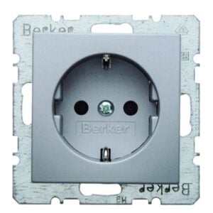 Steckdose SCHUKO Berker S.1/B.3/B.7 alu, matt, Berker 41431404