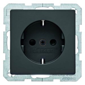 Steckdose SCHUKO Berker Q.1/Q.3 anthrazit, samt, Berker 41236086