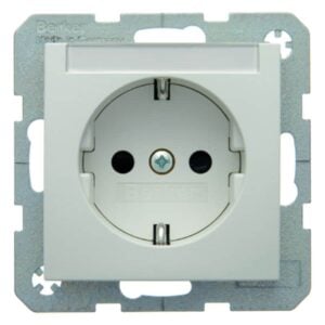 Steckdose SCHUKO mit Beschriftungsfeld Berker S.1/B.3/B.7 polarweiß, matt, Berker 41491909