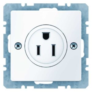 Steckdose mit Schutzkontakt "USA/CANADA"NEMA 5-15 R Berker Q.1/Q.3 polarweiß, sa, Berker 41666089