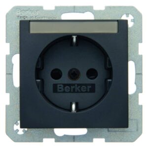 Steckdose SCHUKO mit Beschriftungsfeld Berker B.3/B.7 anthrazit, matt, Berker 41491606