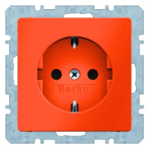 Steckdose SCHUKO Berker Q.1/Q.3 orange, samt, Berker 41436014