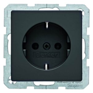 Steckdose SCHUKO Berker Q.1/Q.3 anthrazit, samt, Berker 41436086