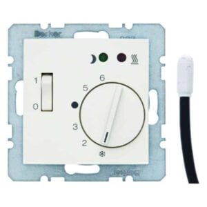 Fußbodentemperaturregler mit Schließer, Zentralstück, Wippschalter, Berker S.1 w, Berker 20348982