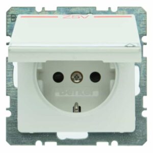 Steckdose SCHUKO mit Klappdeckel und Beschriftungsfeld Berker Q.1/Q.3 polarweiß,, Berker 47526049